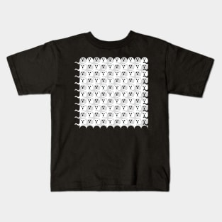 Ghost Tessellation Pattern (Gray and White) Kids T-Shirt